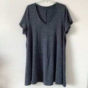 TORRID Short Sleeve A-line Sweater Dress Swing Trapeze Heather Charcoal Gray